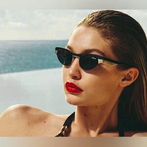 Gigi Hadid for Vogue Gold and Black Cat-Eye Sunglasses